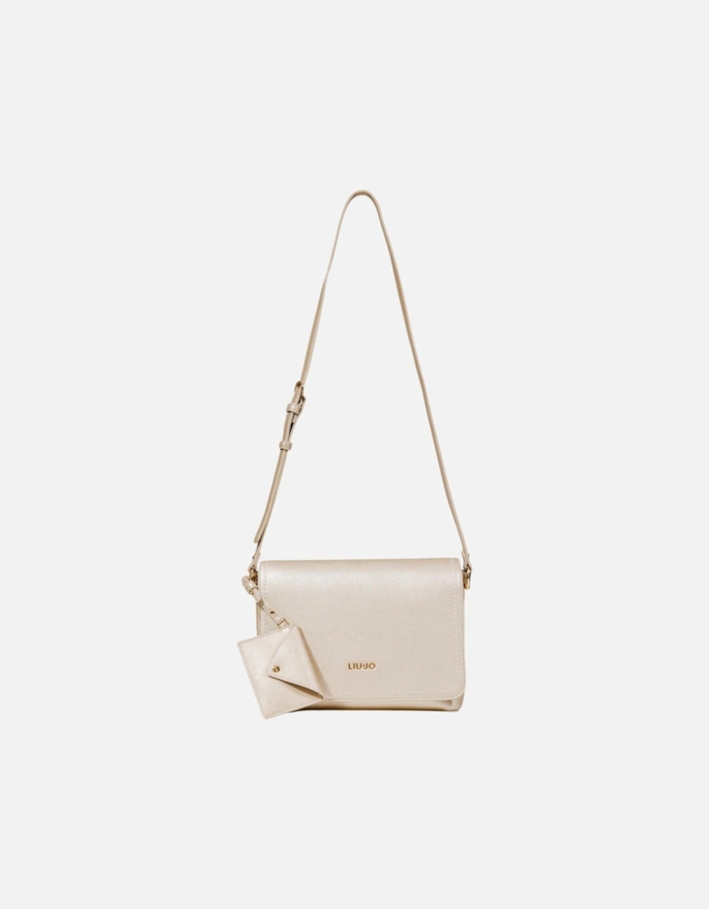 Faux Leather Bag with Magnet Fastening Women - Gold