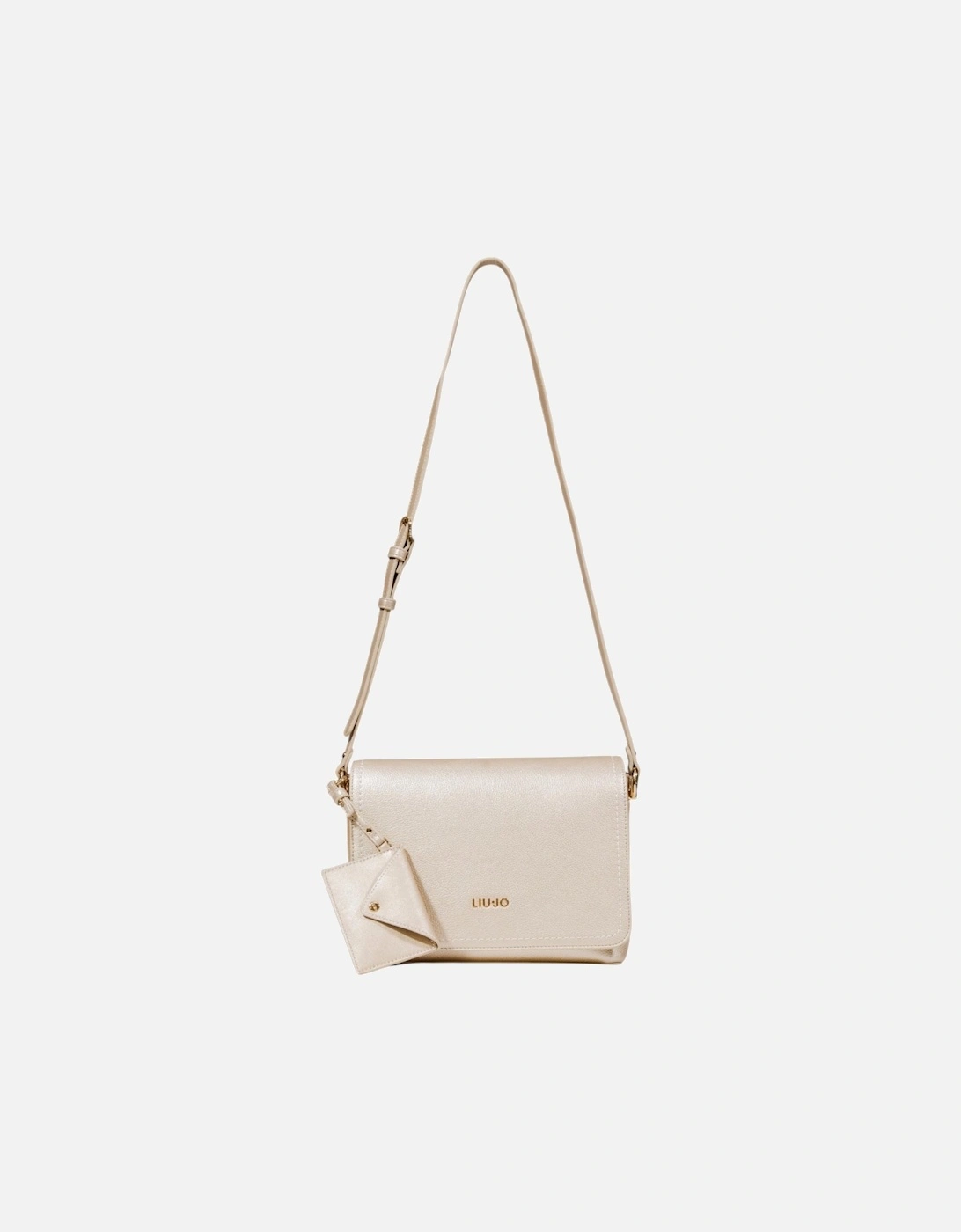Faux Leather Bag with Magnet Fastening Women - Gold, 3 of 2