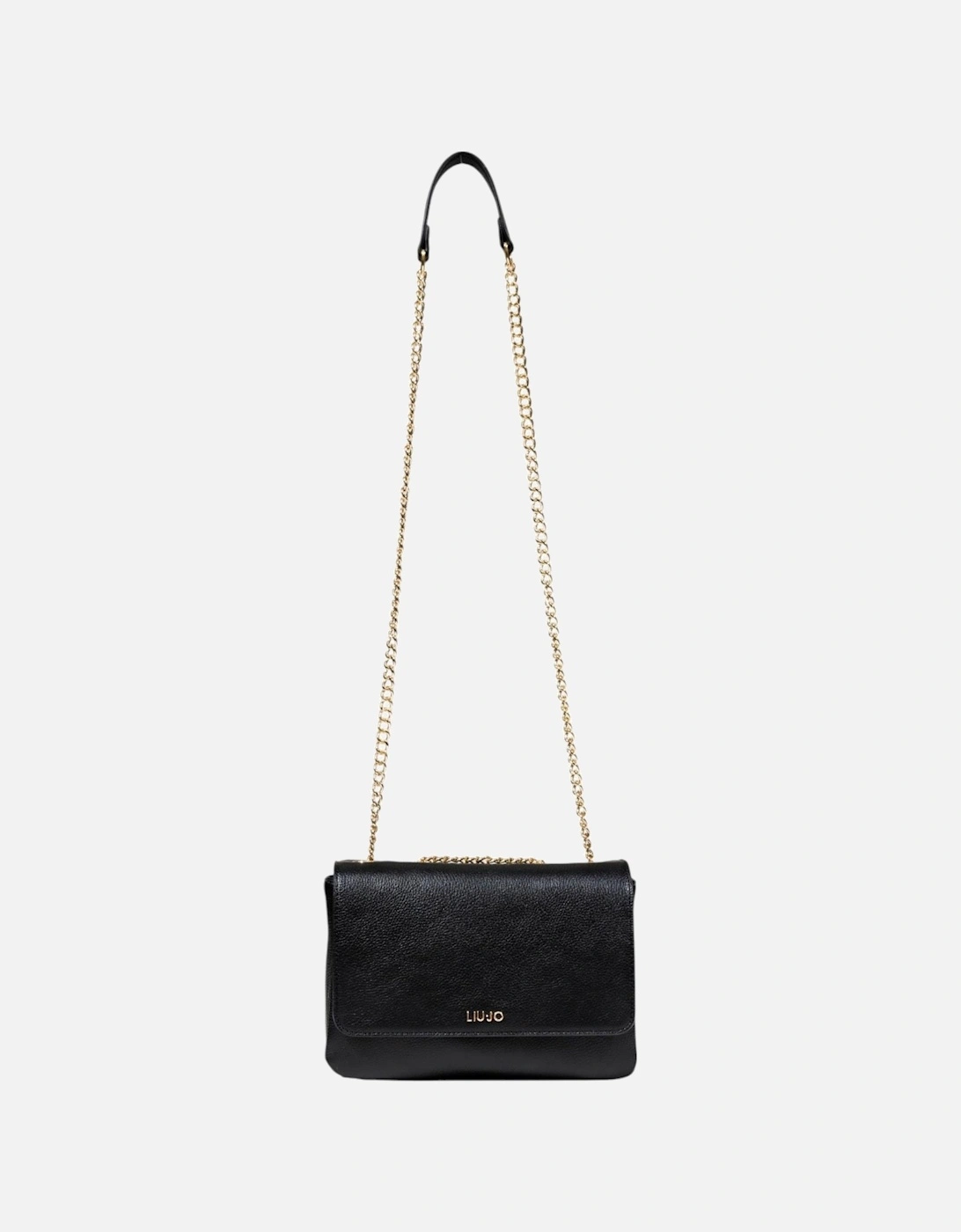 Magnet Fastening Faux Leather Bag with Inside Pockets Women - Black, 4 of 3