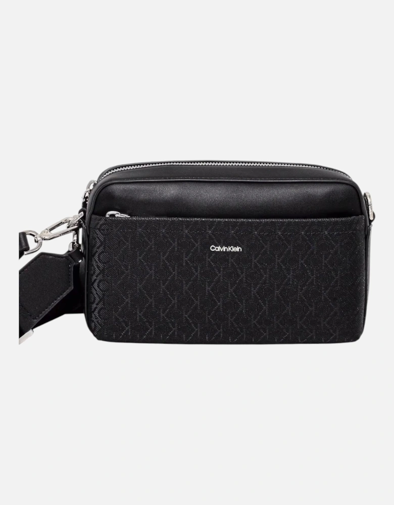 Zip Fastening Polyurethane Bag Women - Black