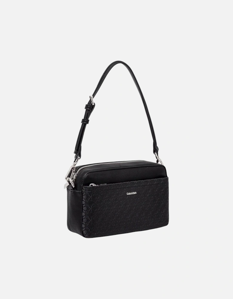 Zip Fastening Polyurethane Bag Women - Black