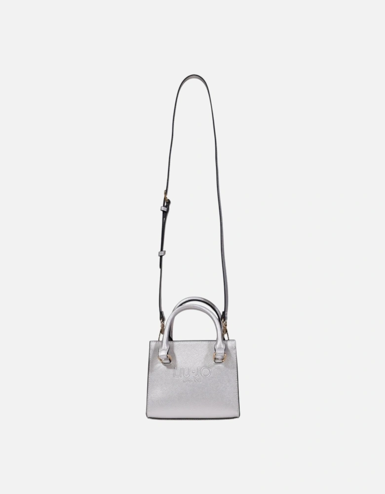 Zip Fastening Polyurethane Bag Women - Silver