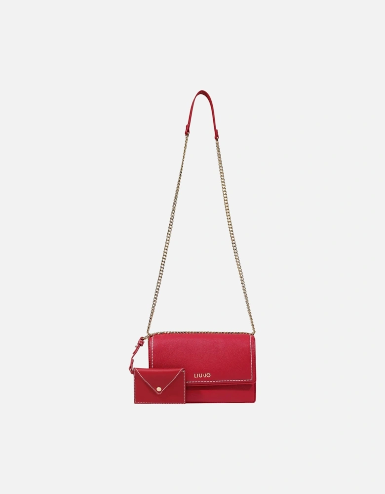 Stylish Polyurethane Shoulder Bag Women - Red