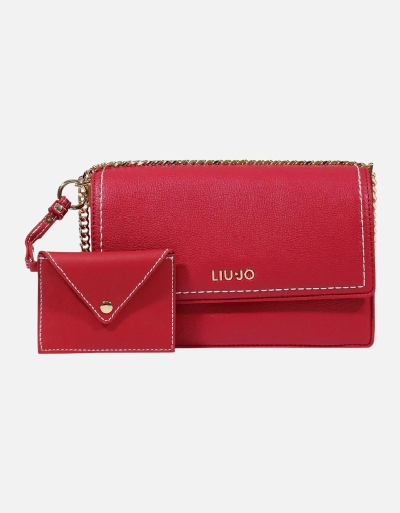 Stylish Polyurethane Shoulder Bag Women - Red