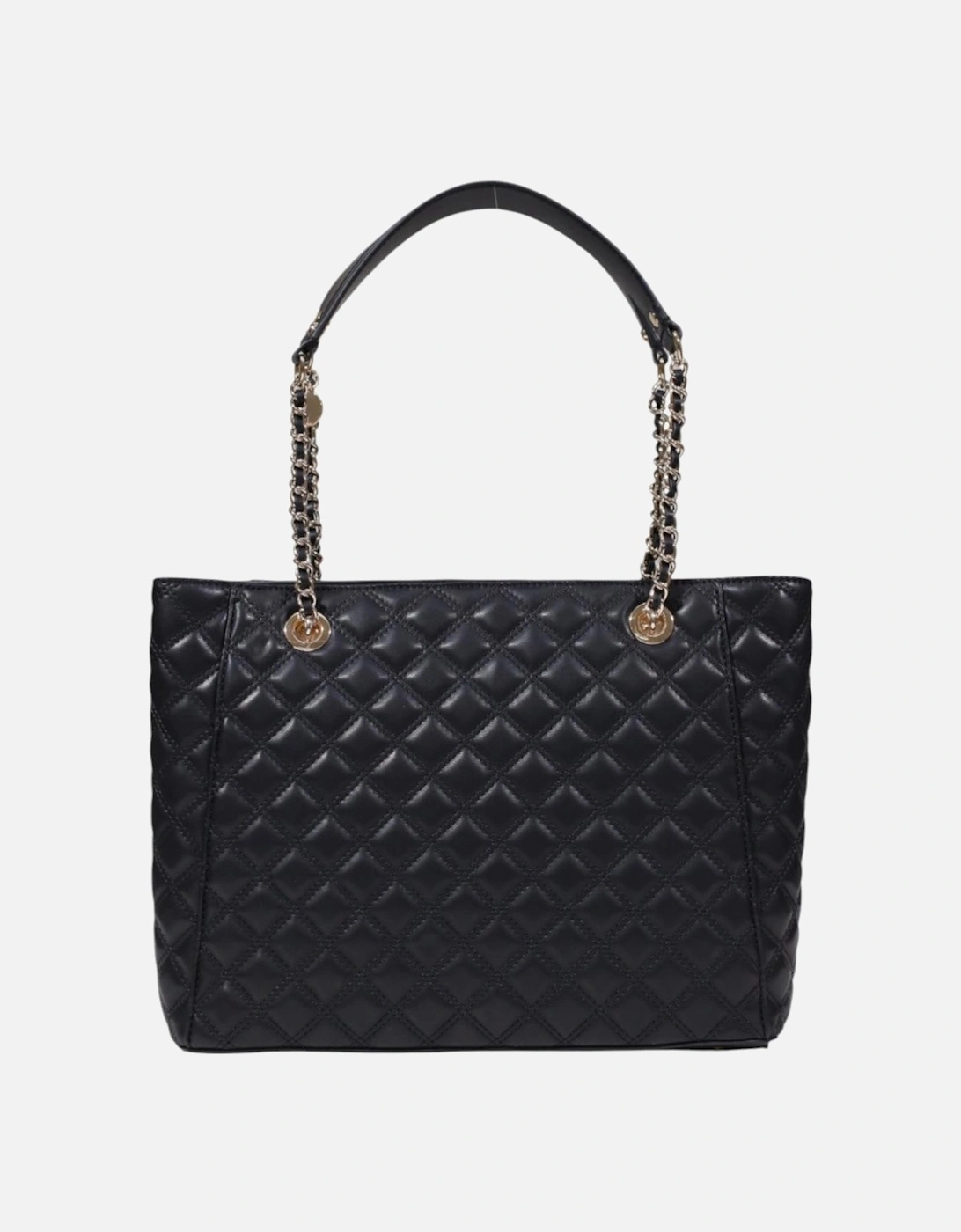 Stylish Zip-Closure Polyurethane Bag with Inside Pockets Women - Black