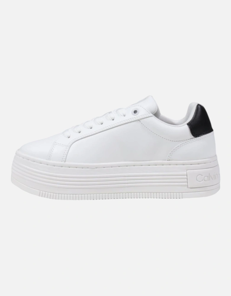 Leather Lace-Up Sneakers Women - White