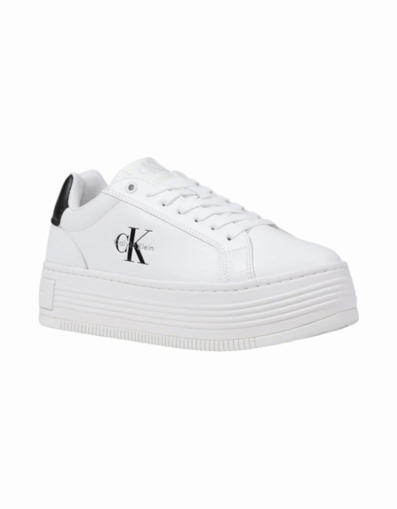Leather Lace-Up Sneakers Women - White