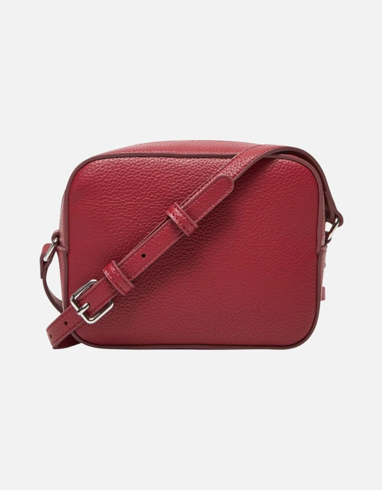 Designer Zip Closure Bag with Inside Pockets Women - Red