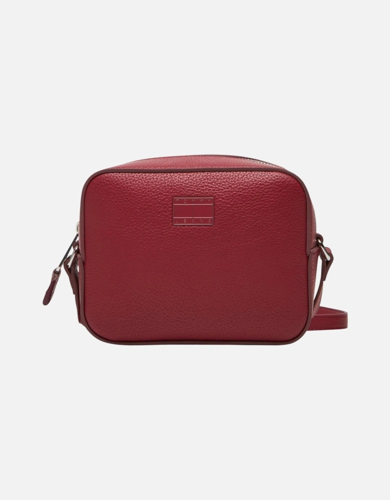 Designer Zip Closure Bag with Inside Pockets Women - Red