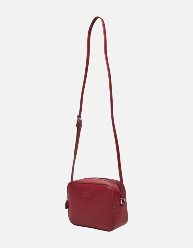 Designer Zip Closure Bag with Inside Pockets Women - Red