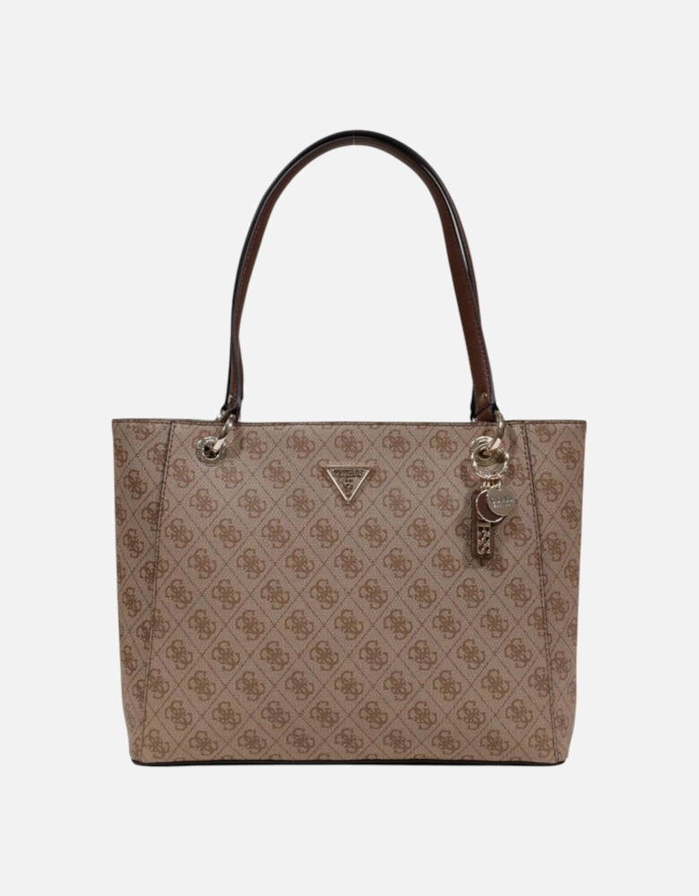 Printed Handbag with Zip and Inside Pockets Women - Brown Bags