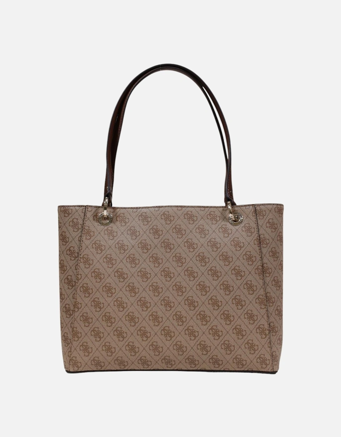Printed Handbag with Zip and Inside Pockets Women - Brown Bags