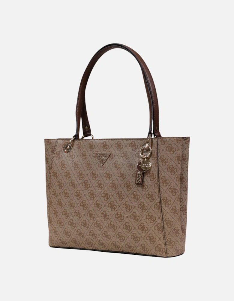 Printed Handbag with Zip and Inside Pockets Women - Brown Bags