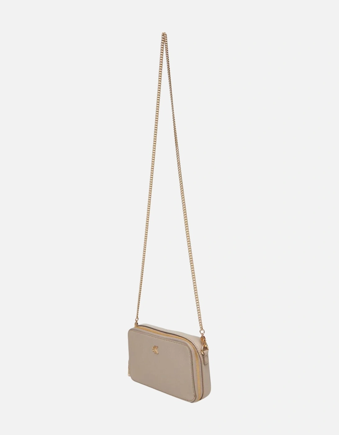 Zip Fastening Shoulder Bag with Inside Pockets Women - Beige