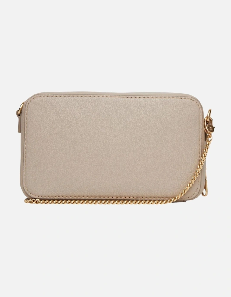 Zip Fastening Shoulder Bag with Inside Pockets Women - Beige