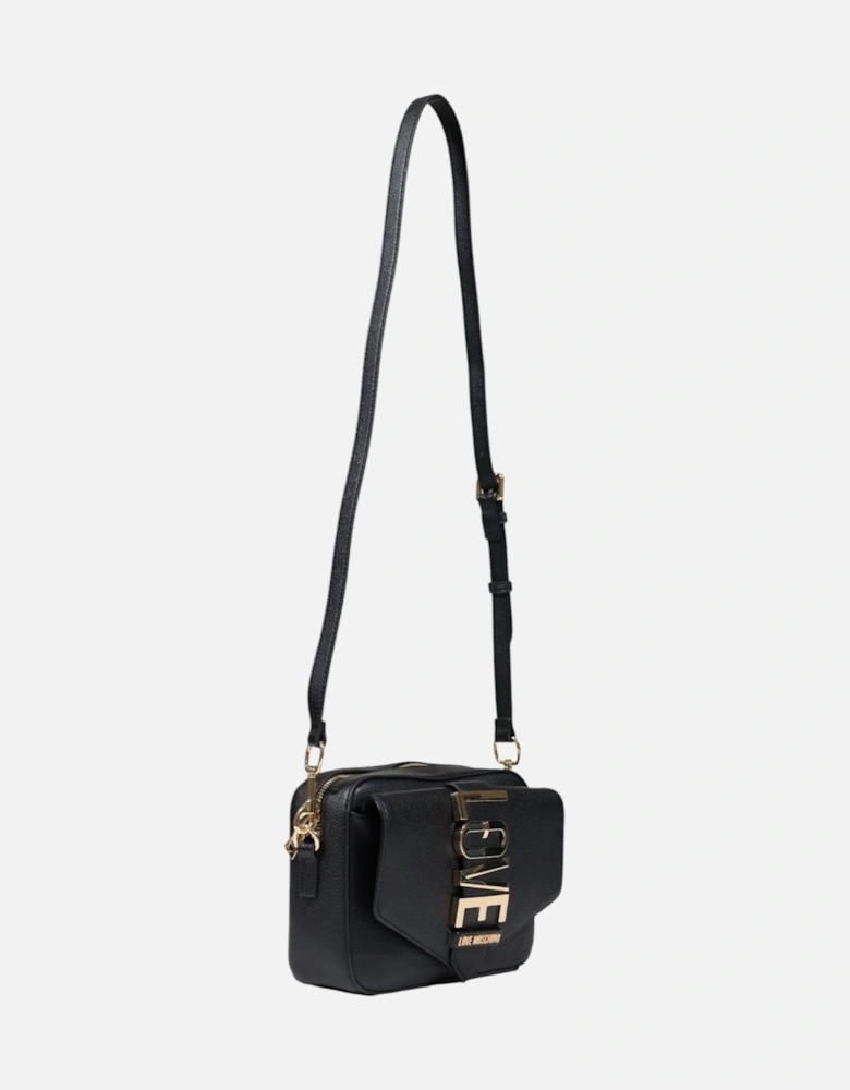 Zip Fastening Shoulder Bag in Polyurethane Women - Black