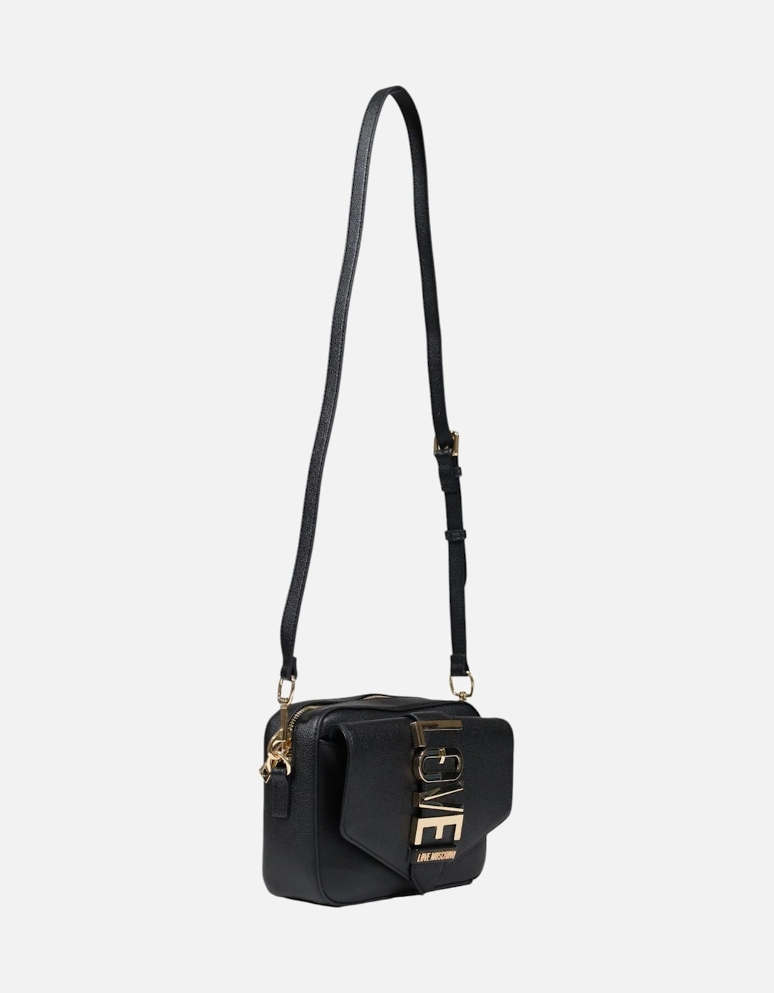 Zip Fastening Shoulder Bag in Polyurethane Women - Black