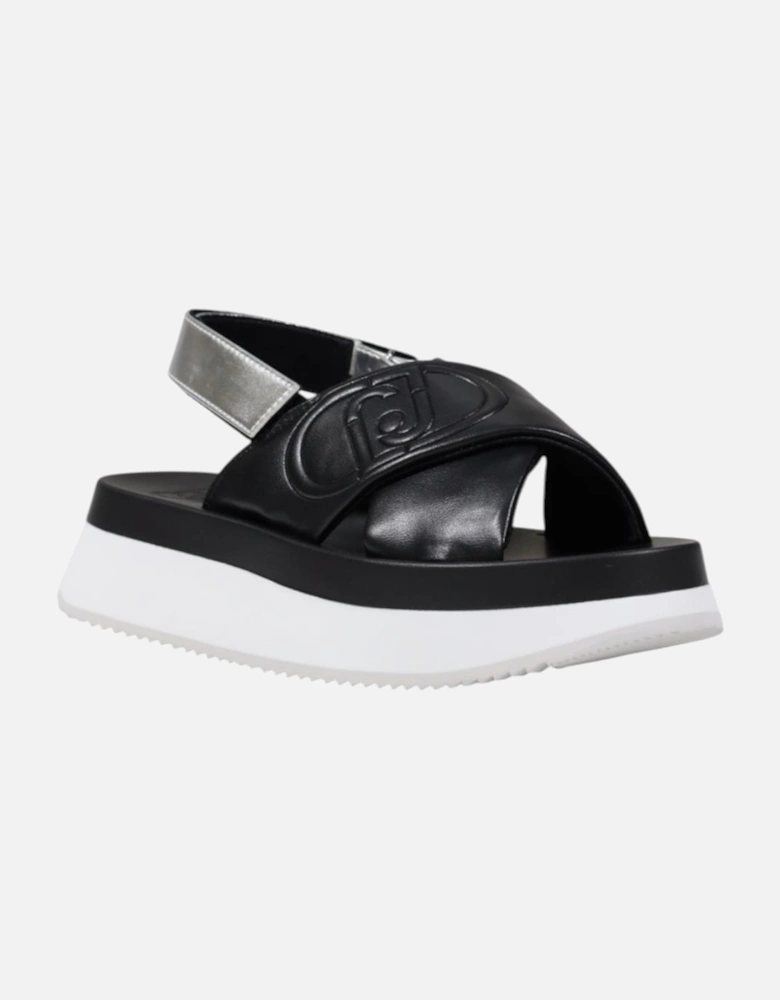 Faux Leather Strappy Sandals Women - Black