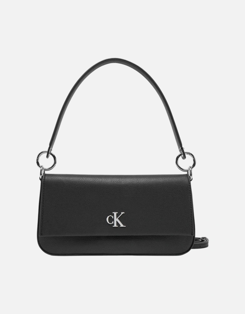 Magnet Fastening Bag with Inside Pockets Women - Black