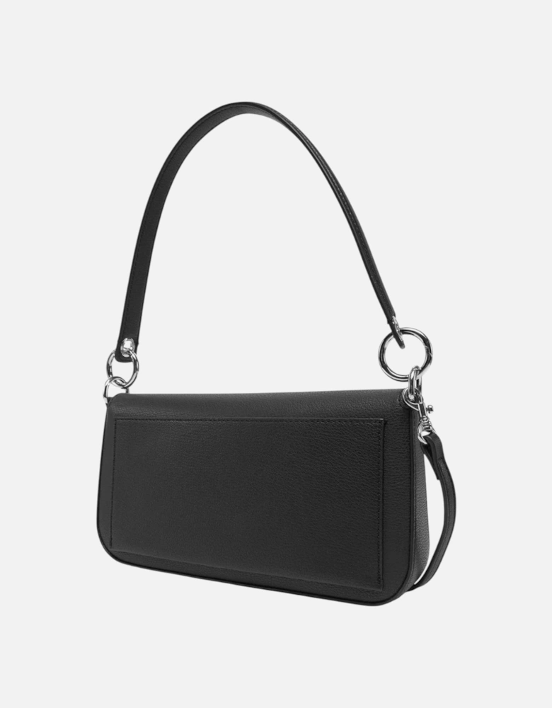Magnet Fastening Bag with Inside Pockets Women - Black