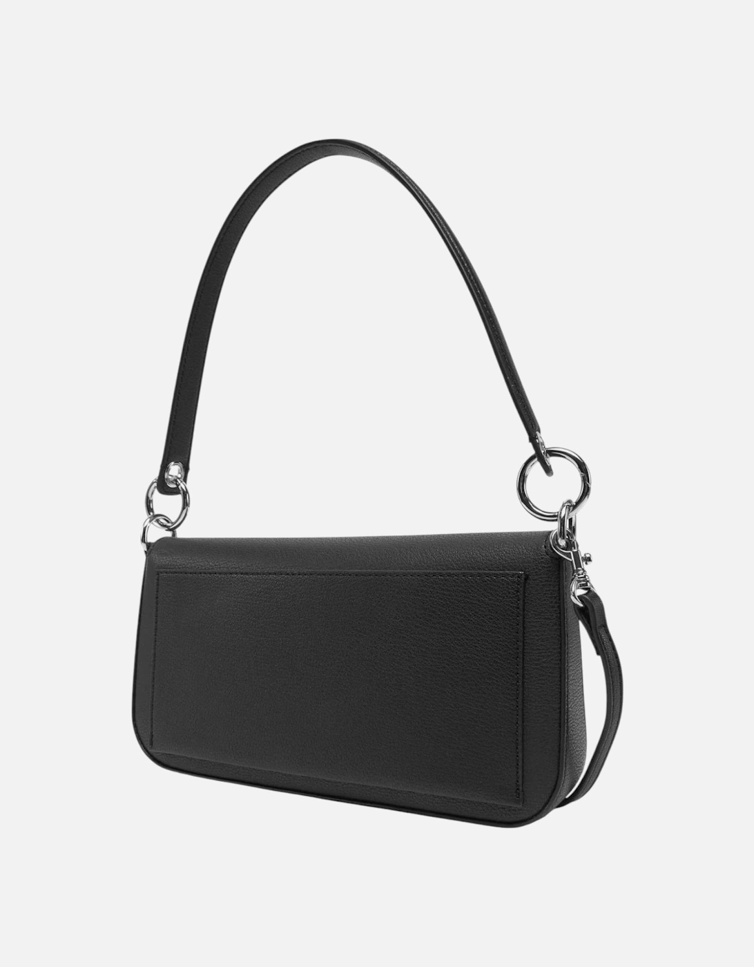 Magnet Fastening Bag with Inside Pockets Women - Black