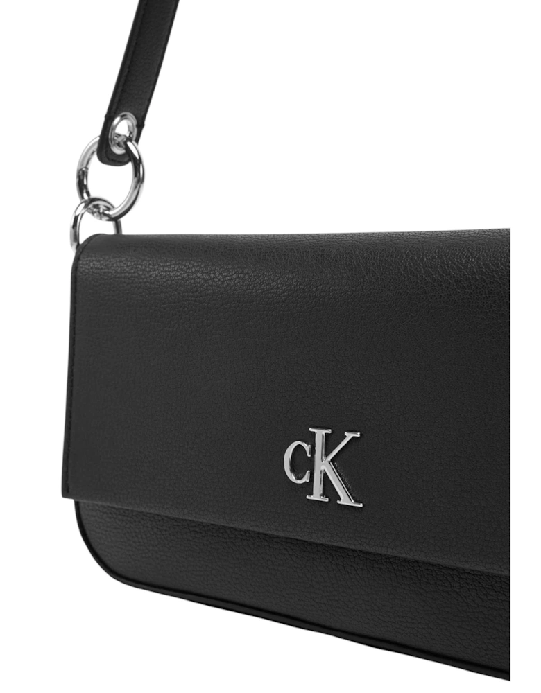 Magnet Fastening Bag with Inside Pockets Women - Black