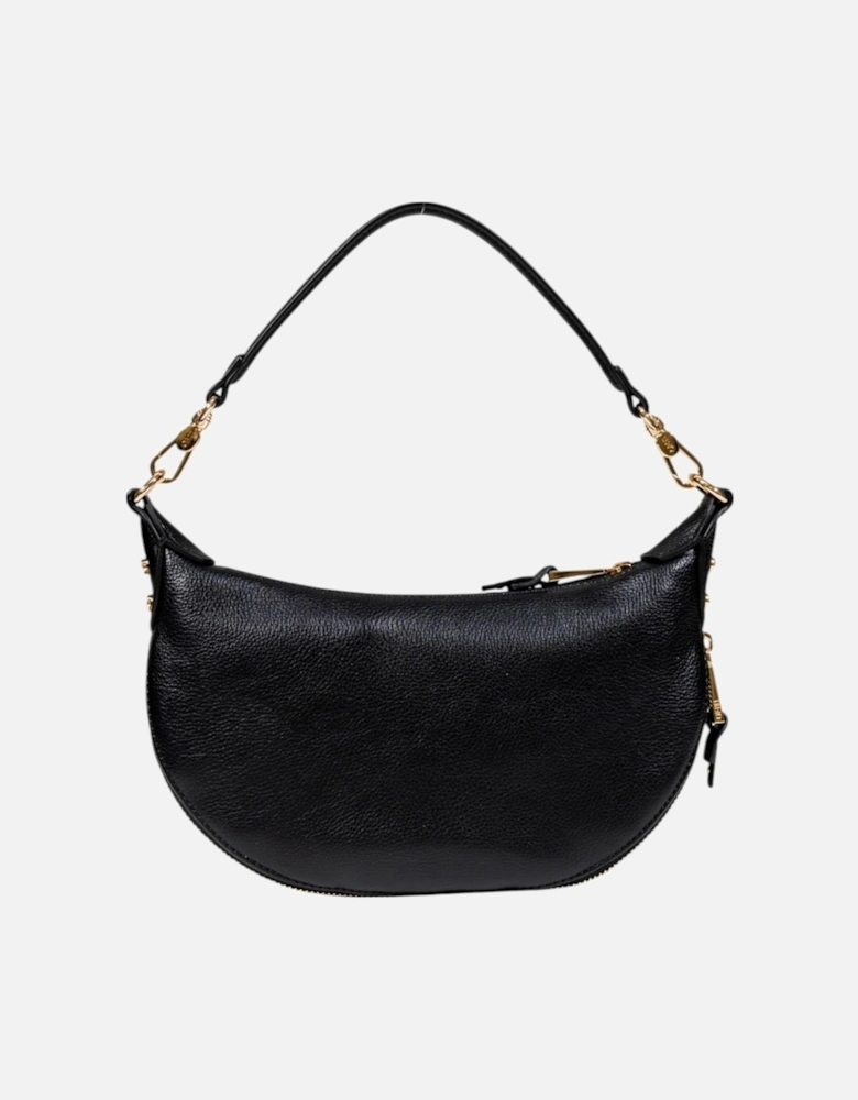 Zip Fastening Polyurethane Bag with Inside Pockets Women - Black