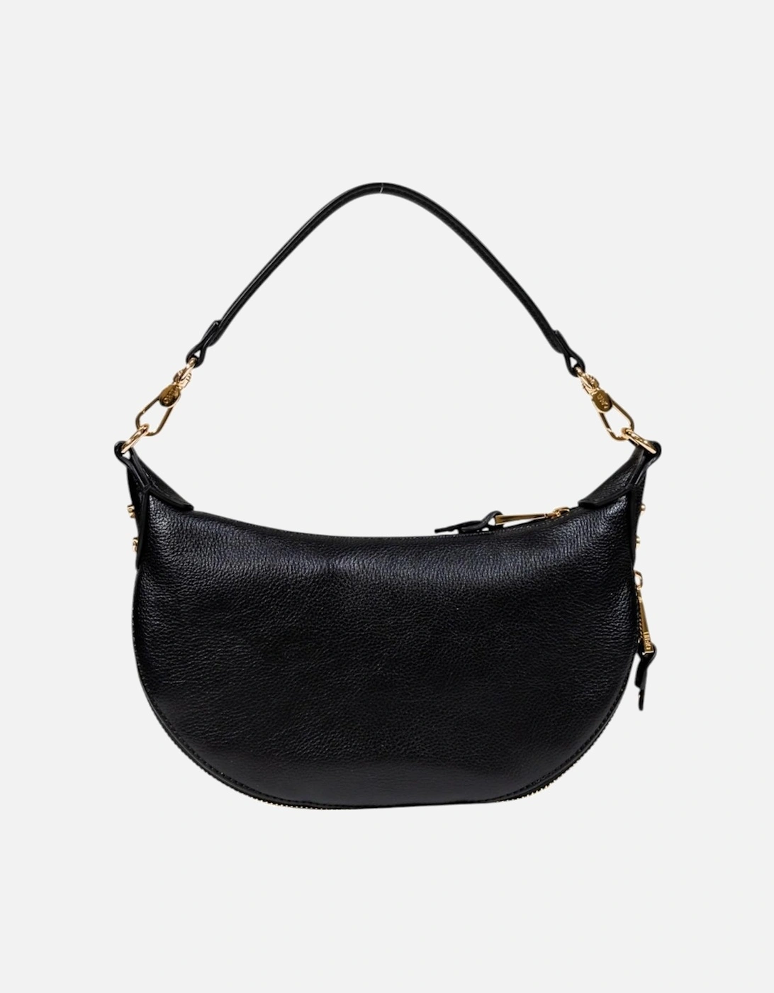 Zip Fastening Polyurethane Bag with Inside Pockets Women - Black