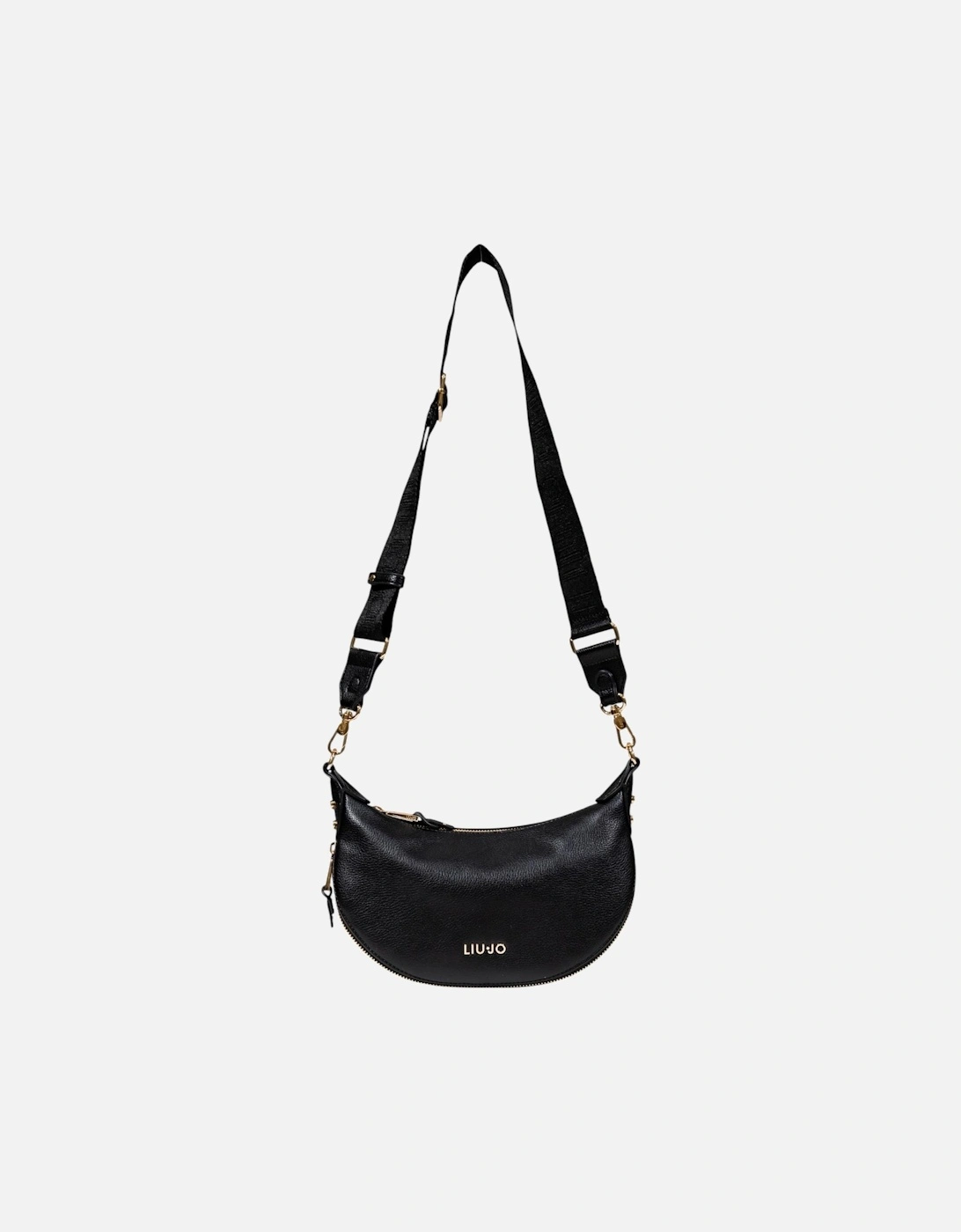 Zip Fastening Polyurethane Bag with Inside Pockets Women - Black