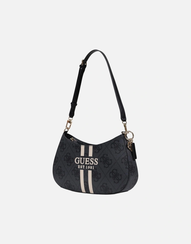 Printed Handbag with Zip and Multiple Pockets Women - Grey Bags