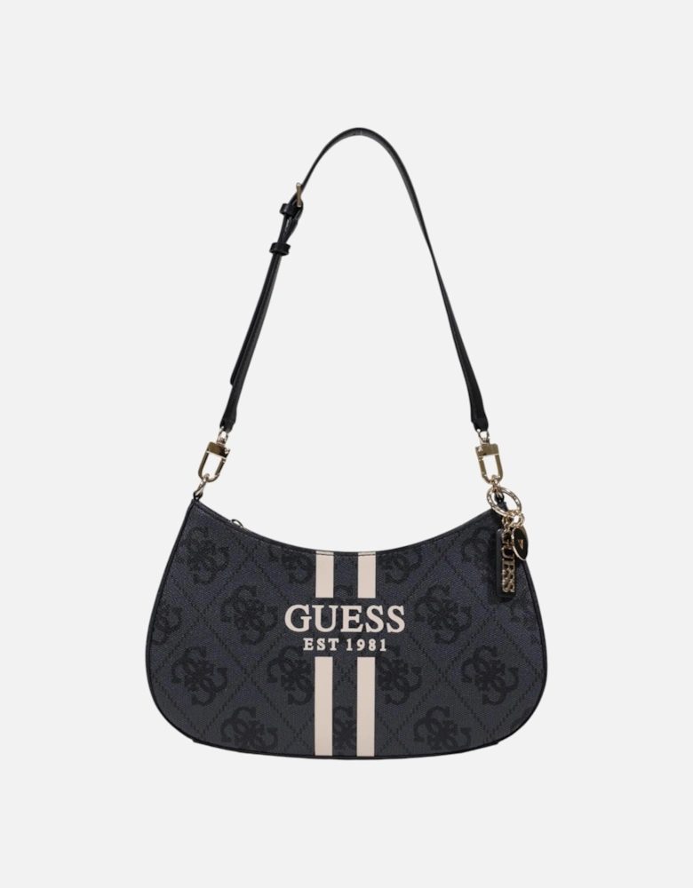 Printed Handbag with Zip and Multiple Pockets Women - Grey Bags