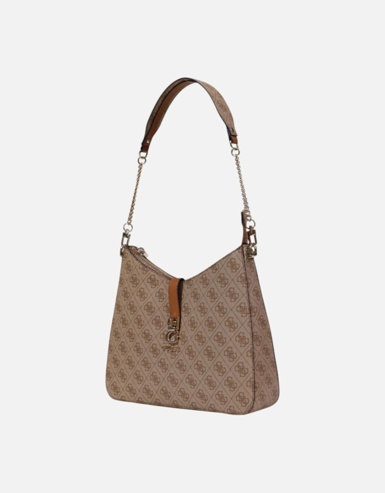 Zip Fastening Polyurethane Bag Women - Brown