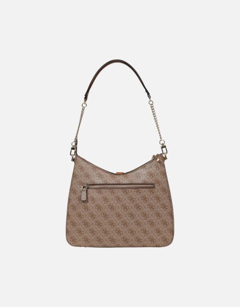 Zip Fastening Polyurethane Bag Women - Brown