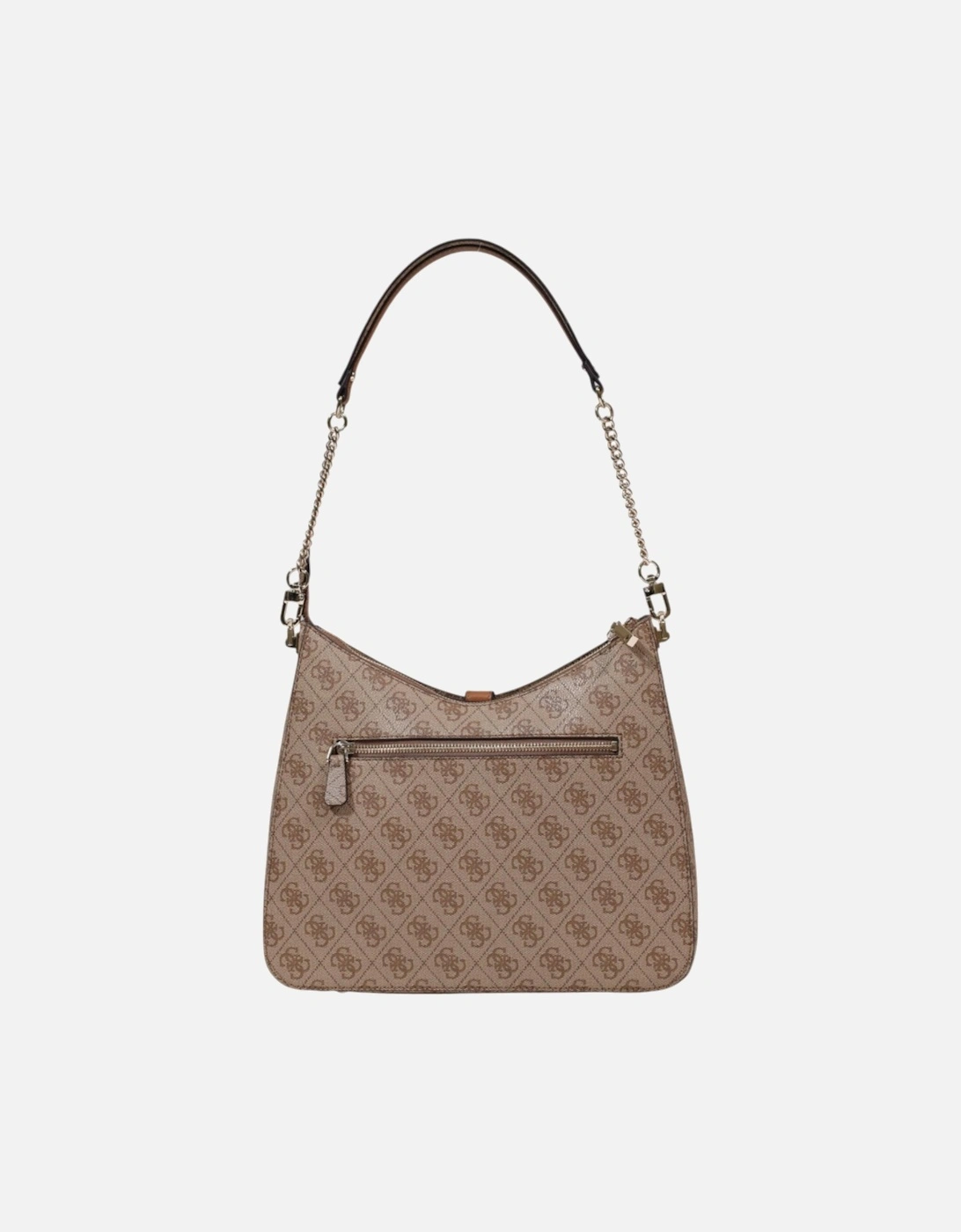 Zip Fastening Polyurethane Bag Women - Brown