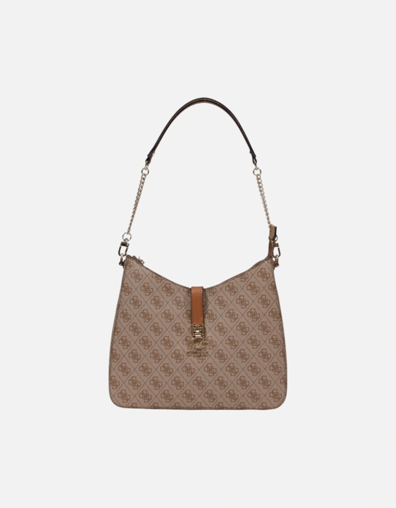 Zip Fastening Polyurethane Bag Women - Brown