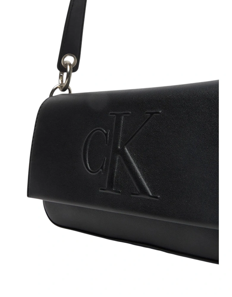 Zip Fastening Polyurethane Bag Women - Black