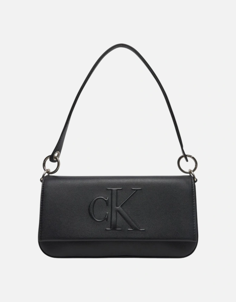 Zip Fastening Polyurethane Bag Women - Black