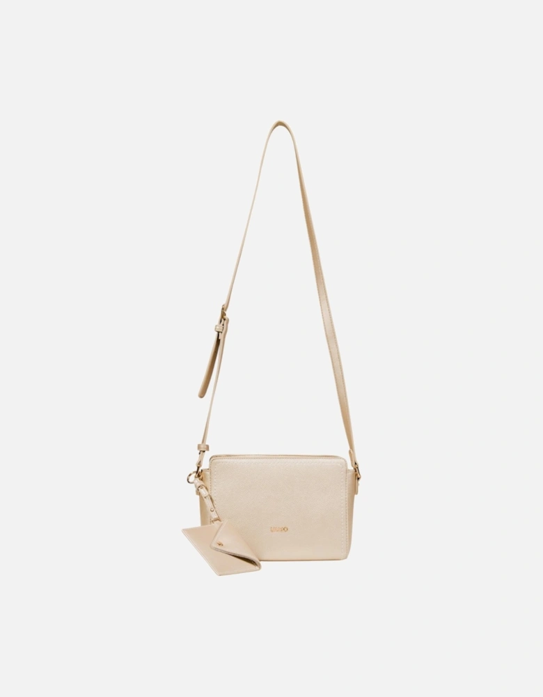 Zip Fastening Polyurethane Bag with Inside Pockets Women - Gold