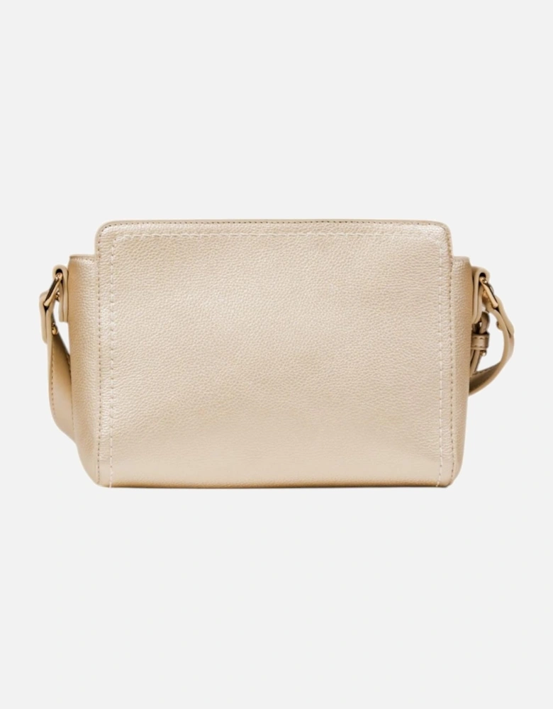 Zip Fastening Polyurethane Bag with Inside Pockets Women - Gold