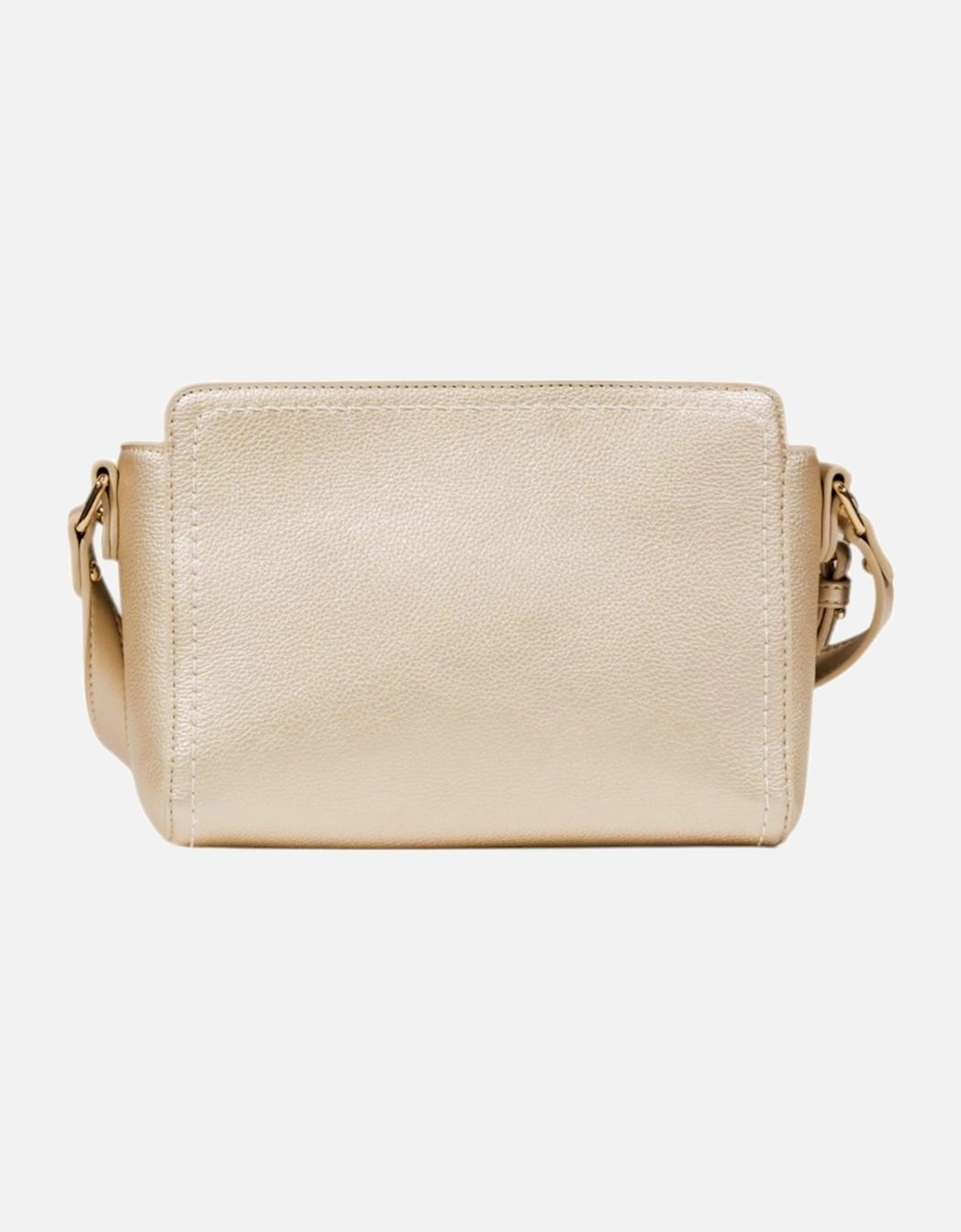 Zip Fastening Polyurethane Bag with Inside Pockets Women - Gold