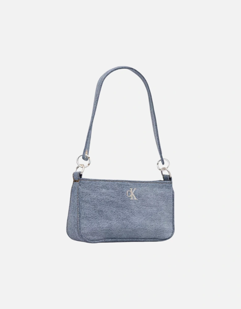 Cotton Zip Fastening Bag Women - Light Blue