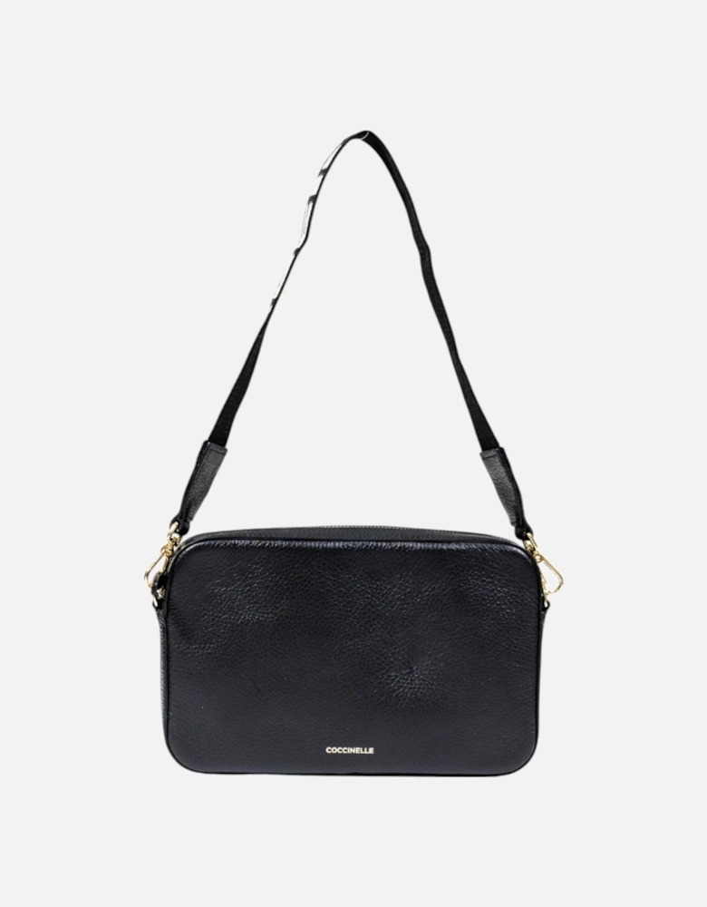 Leather Zip Fastening Bag with Inside Pockets Women - Black