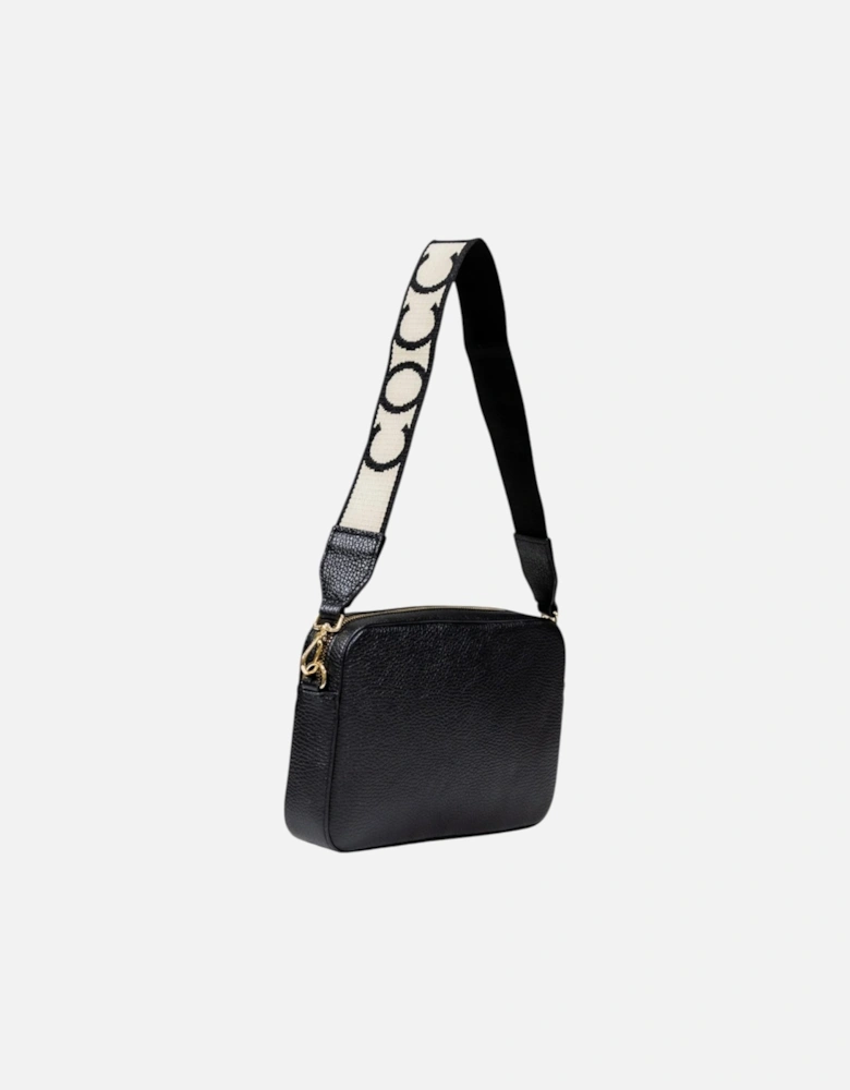 Leather Zip Fastening Bag with Inside Pockets Women - Black
