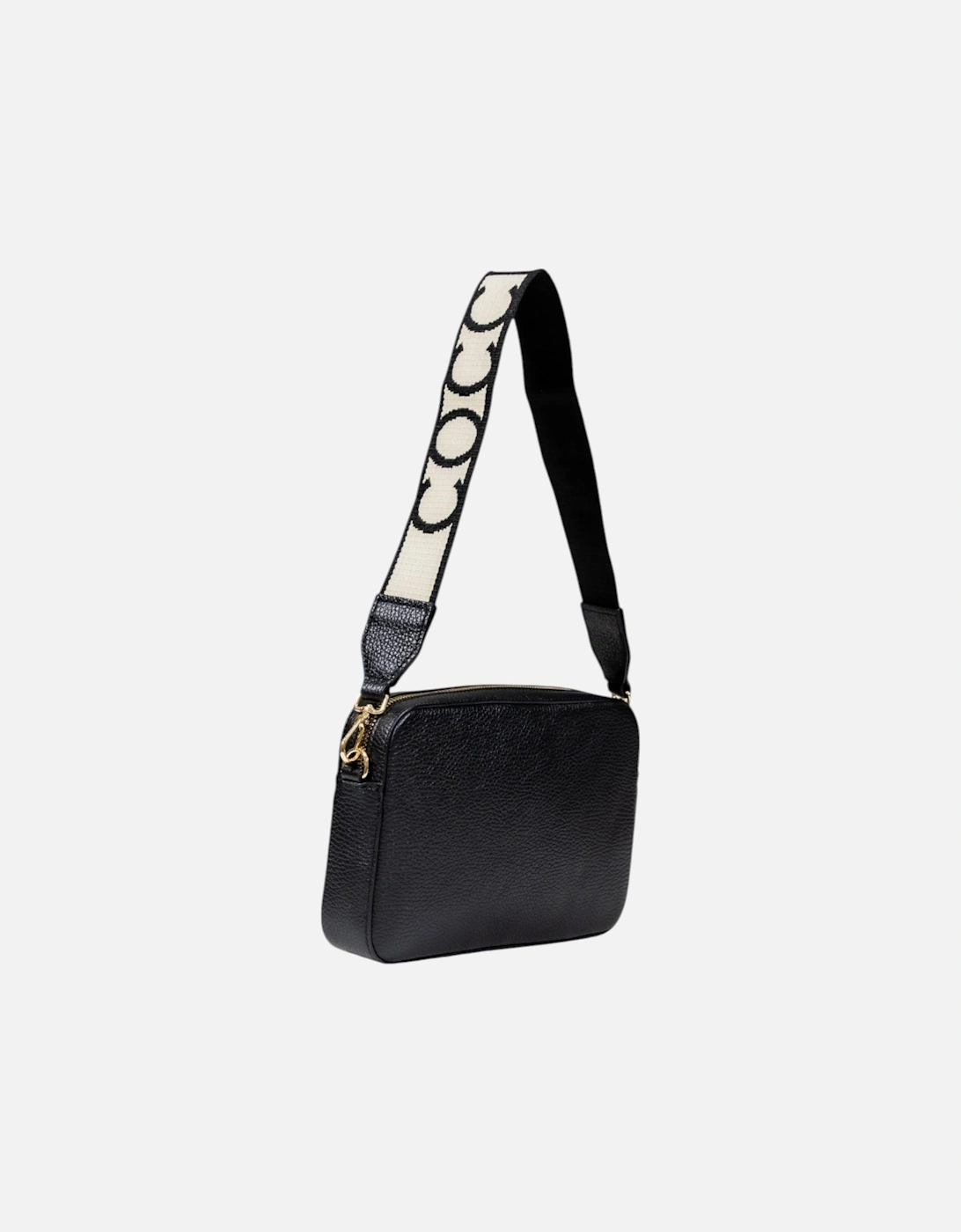 Leather Zip Fastening Bag with Inside Pockets Women - Black