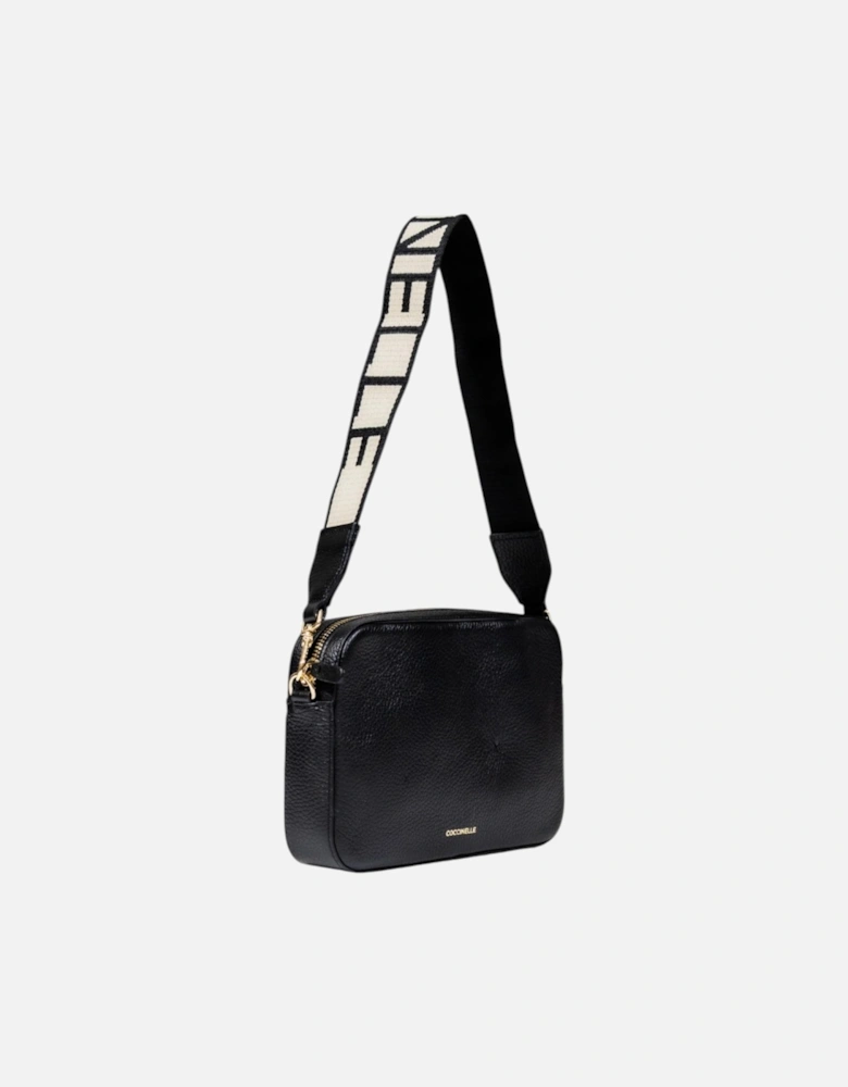 Leather Zip Fastening Bag with Inside Pockets Women - Black