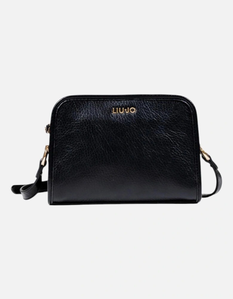Zip Fastening Polyurethane Bag with Inside Pockets Women - Black