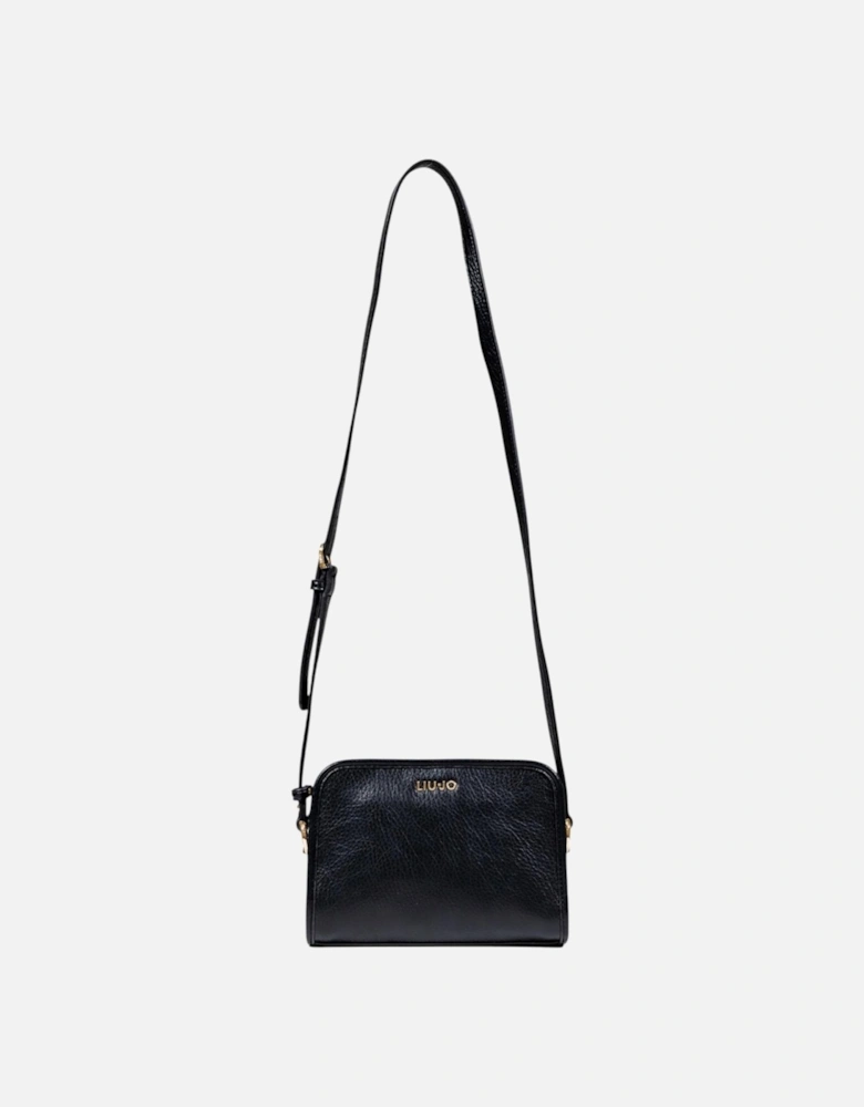 Zip Fastening Polyurethane Bag with Inside Pockets Women - Black