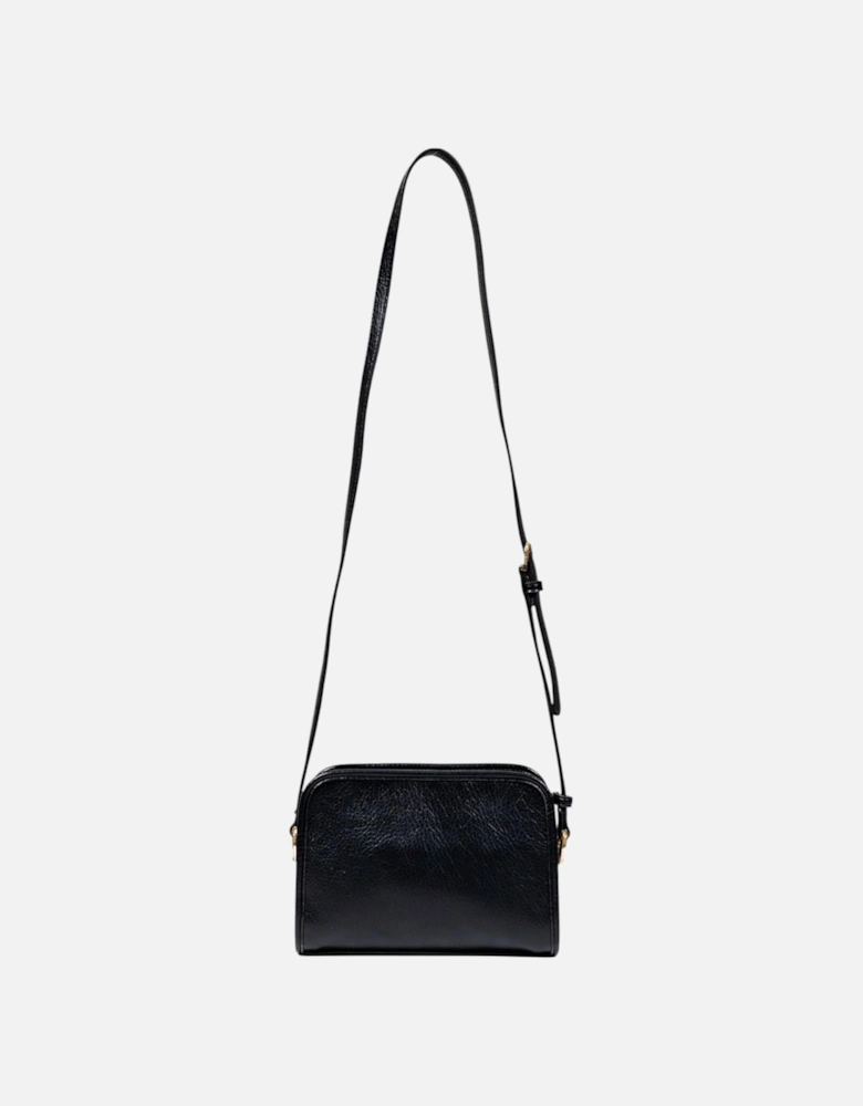 Zip Fastening Polyurethane Bag with Inside Pockets Women - Black