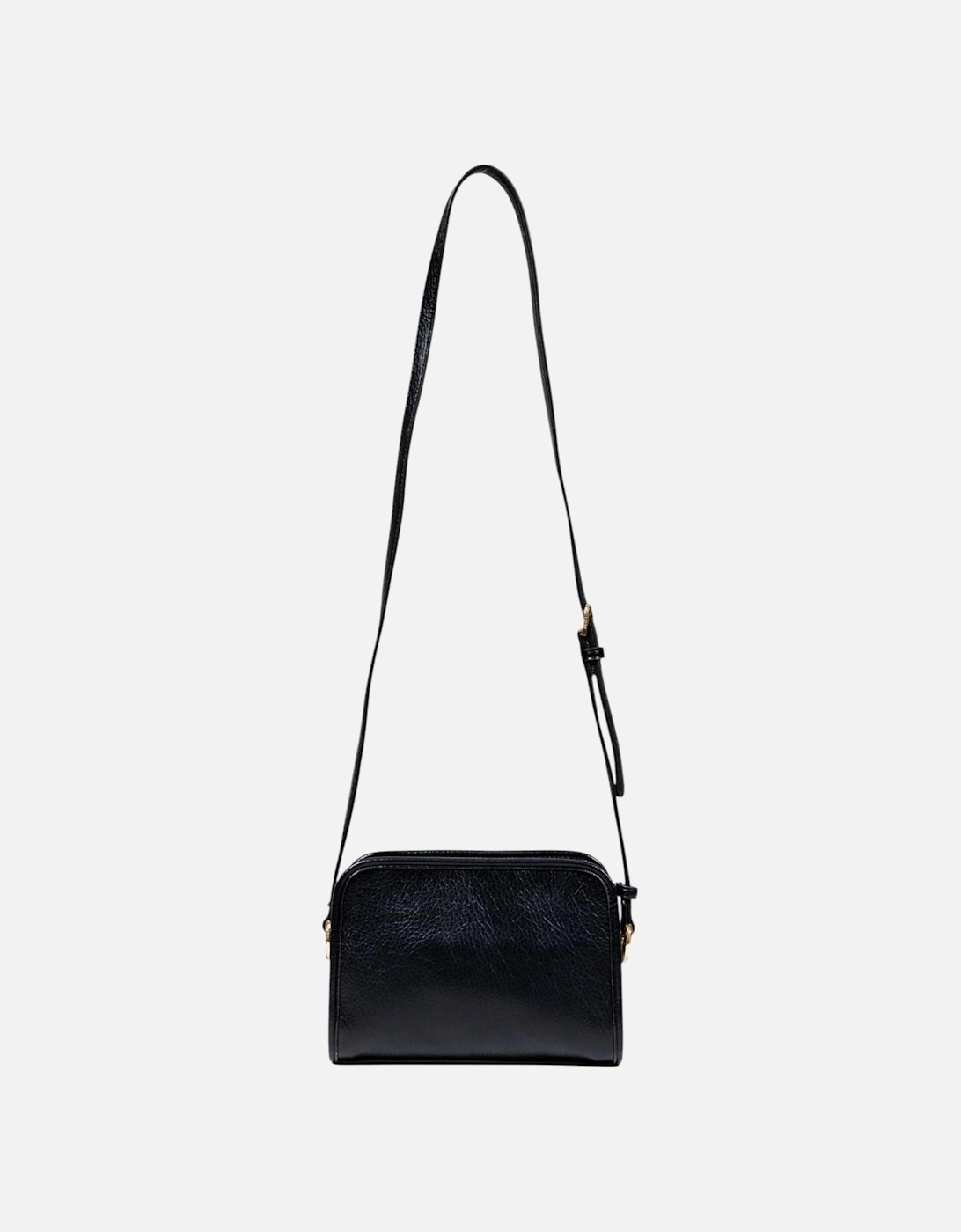 Zip Fastening Polyurethane Bag with Inside Pockets Women - Black
