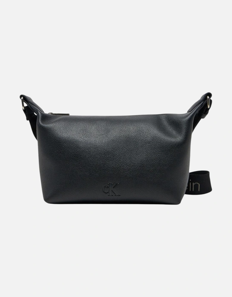 Zip Fastening Polyurethane Bag with Inside Pockets Women - Black